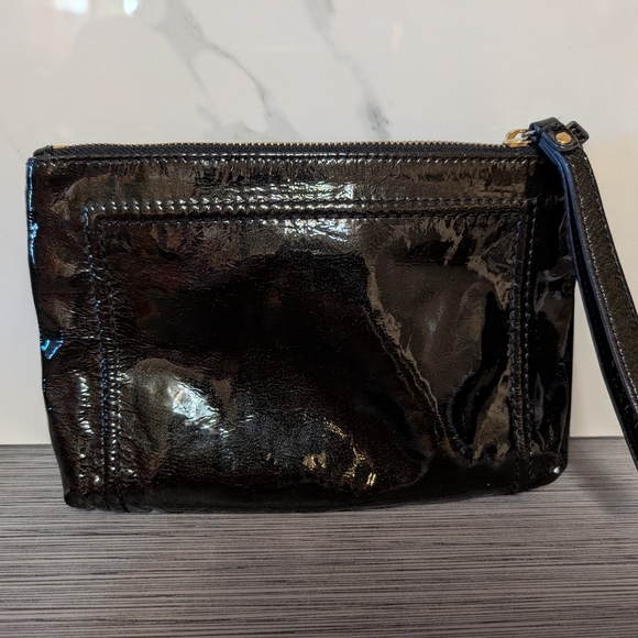 Juicy Coulture Small Black Wristlet Patent Leather With Gold Hardware - Picture 4 of 7